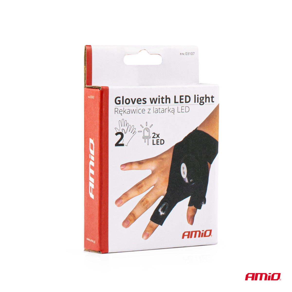 Handskar med LED-ljus, 2 st.