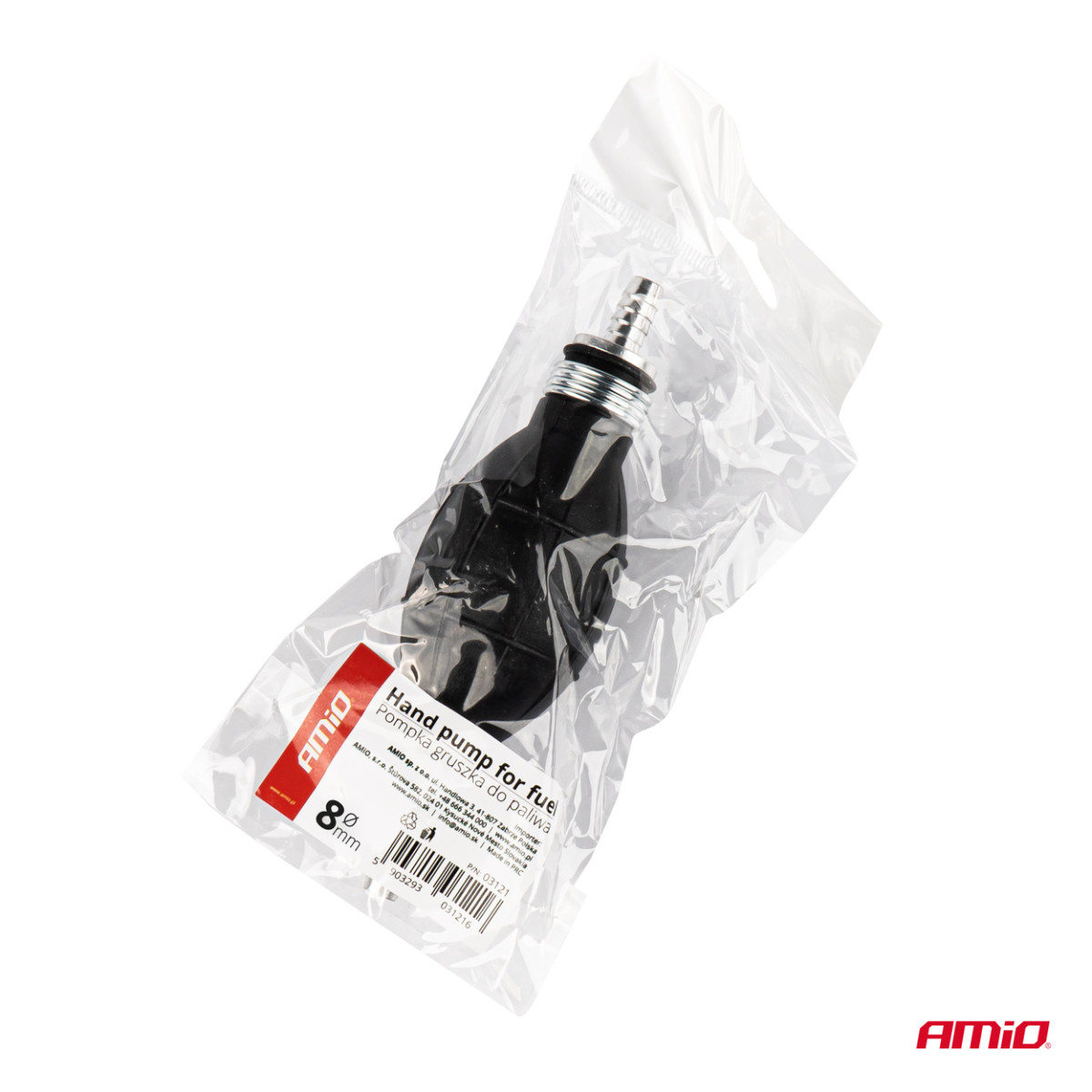 Handpump för bränslepumpning, anslutning 8 mm, AMIO-03121