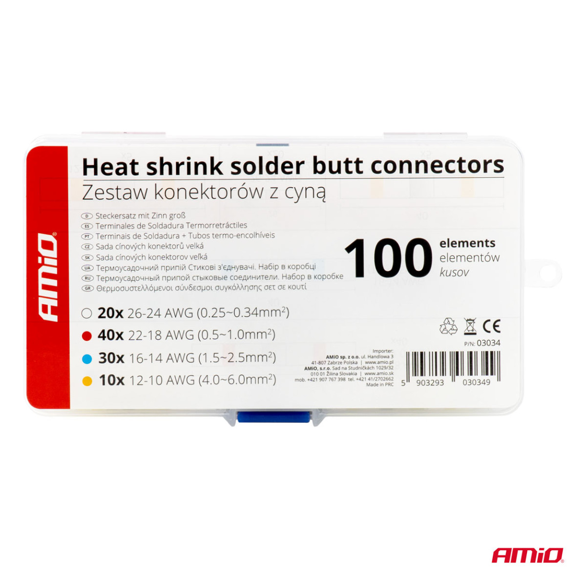 Krympbara lödfogar med lödtenn, 100 st., AMIO-03034