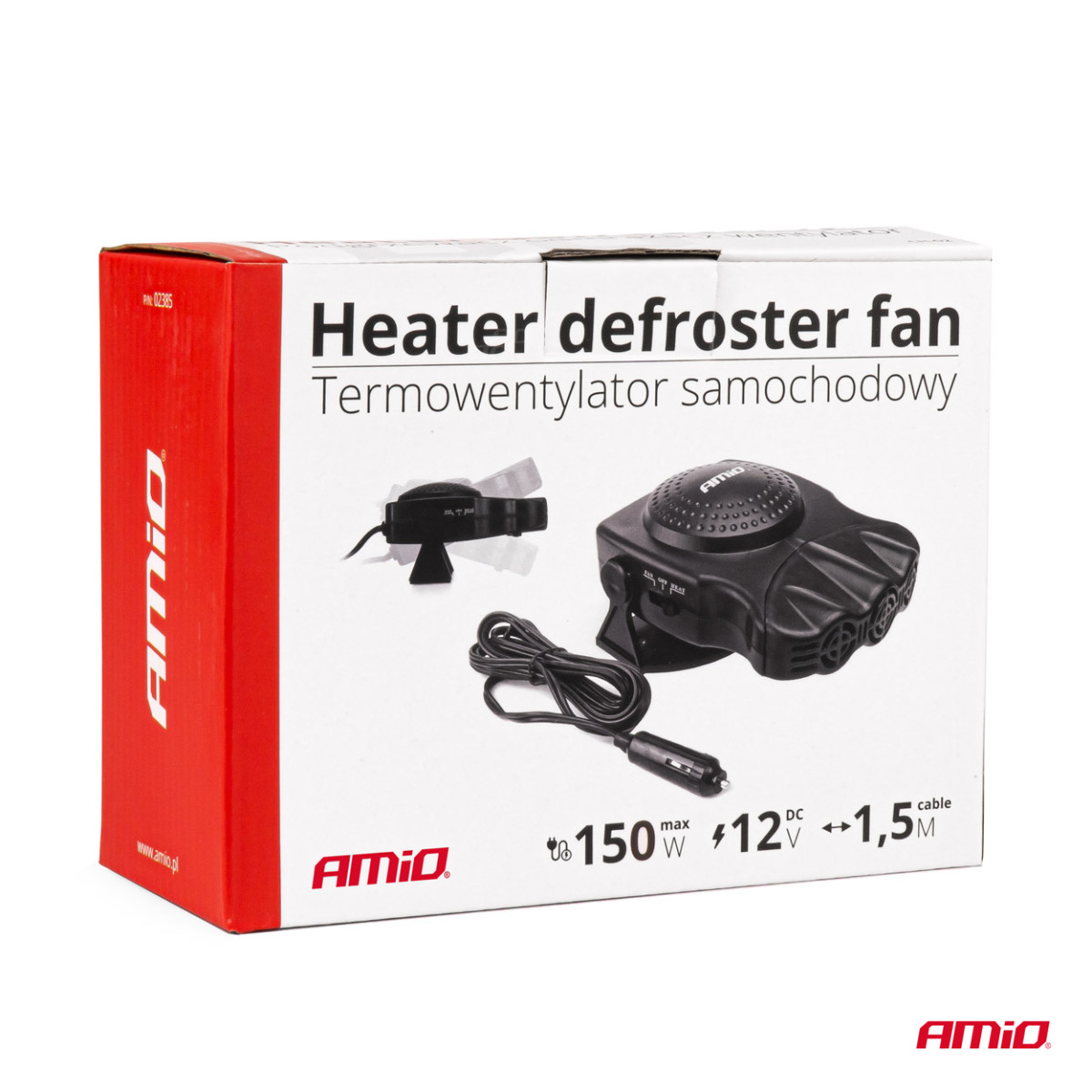 Bilvärmare med fläkt -12V 150W AMIO-02385