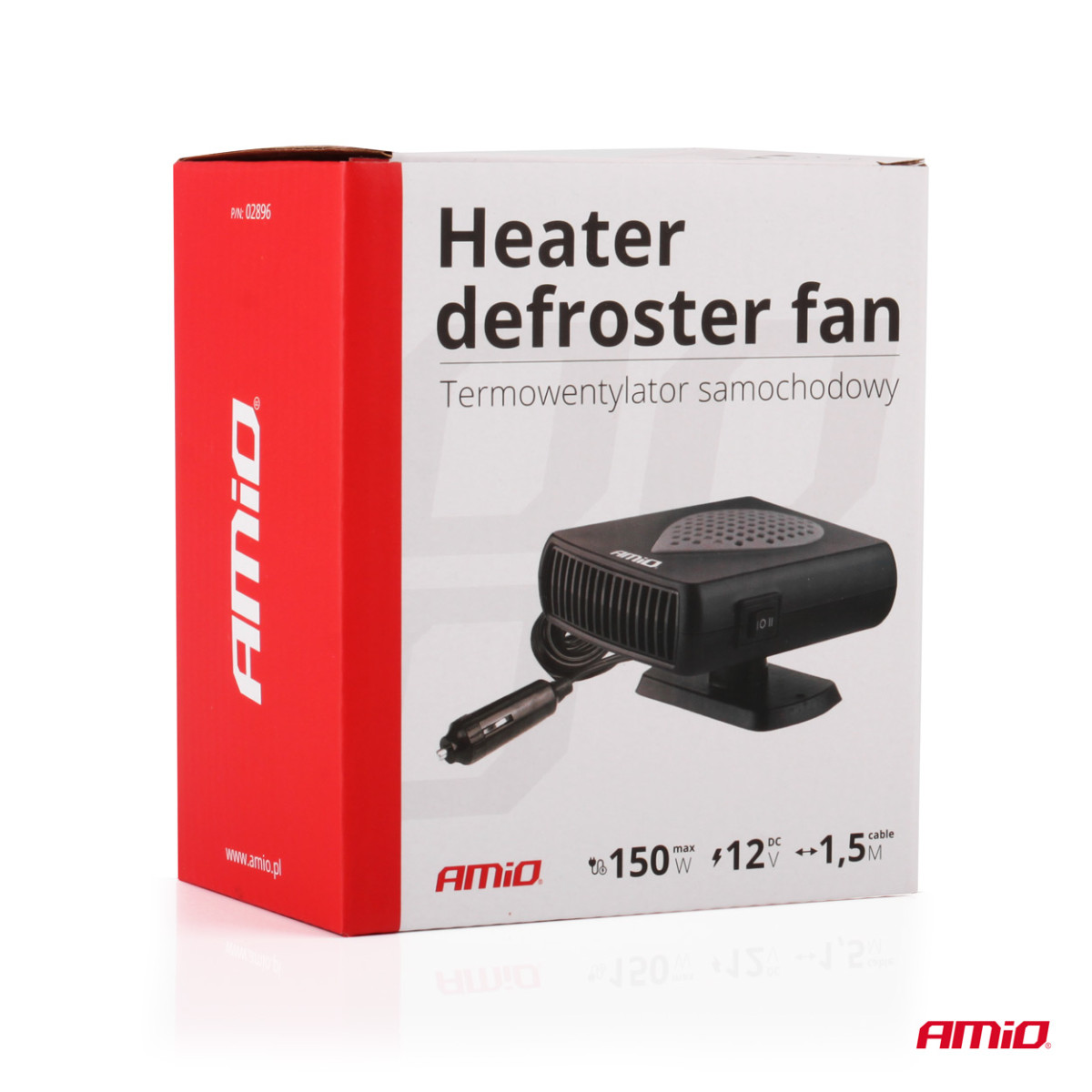 Bilvärmare med fläkt 12V 150W AMIO-02896