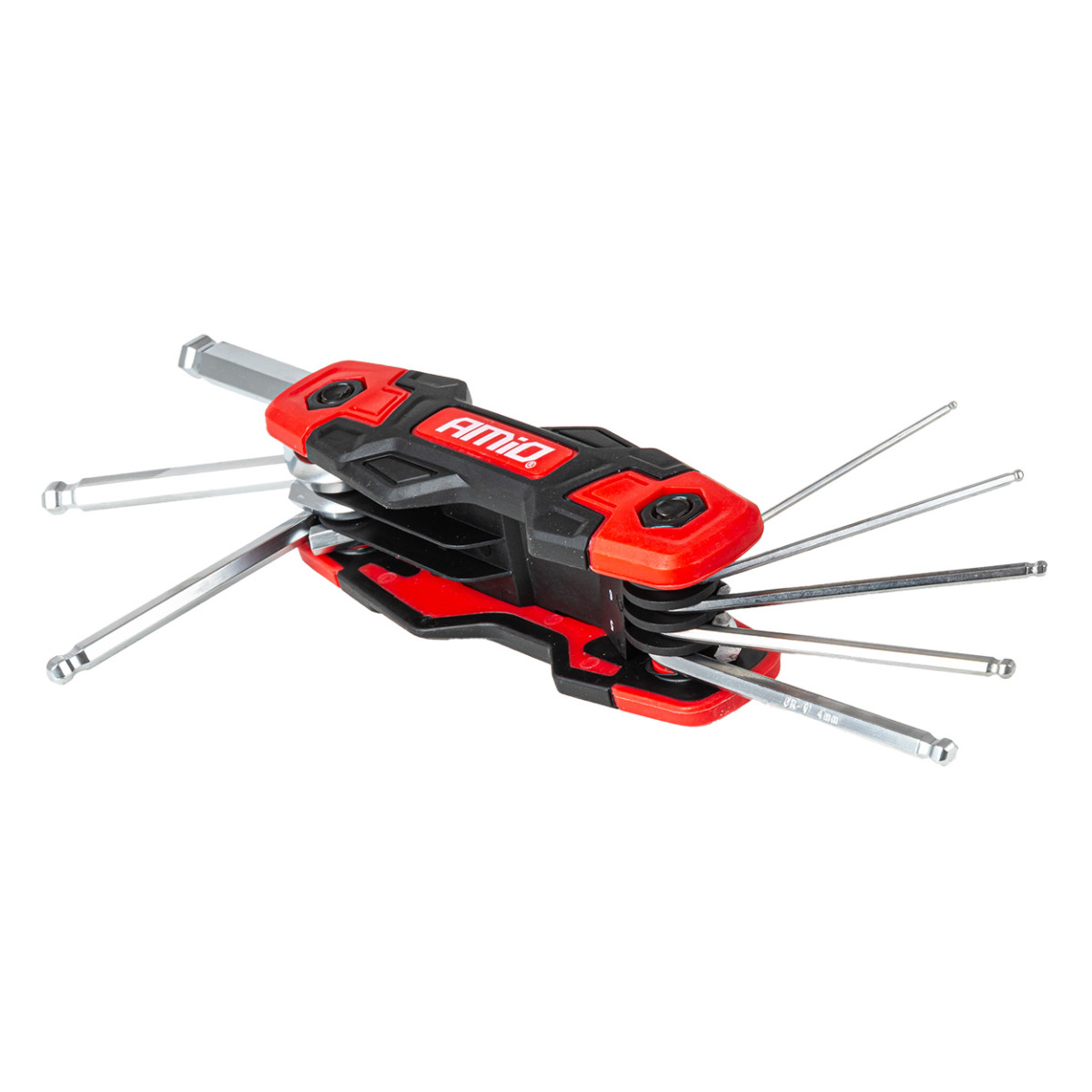 Hopfällbara insexnycklar med kula, 8 st., CR-V AMIO-04788