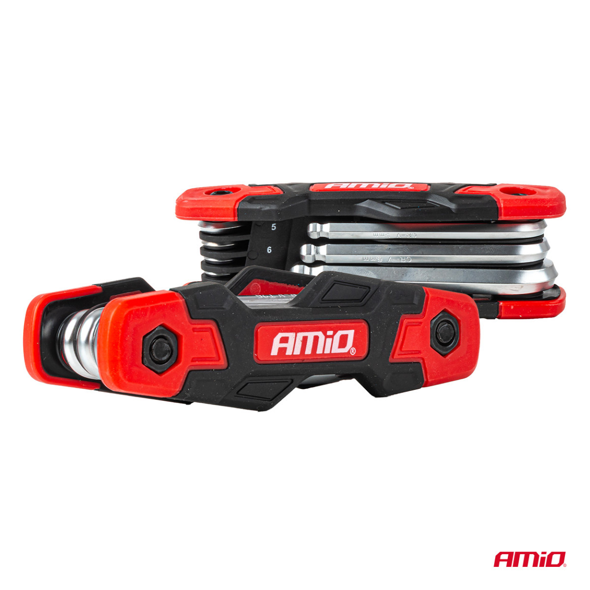 Hopfällbara insexnycklar med kula, 8 st., CR-V AMIO-04788