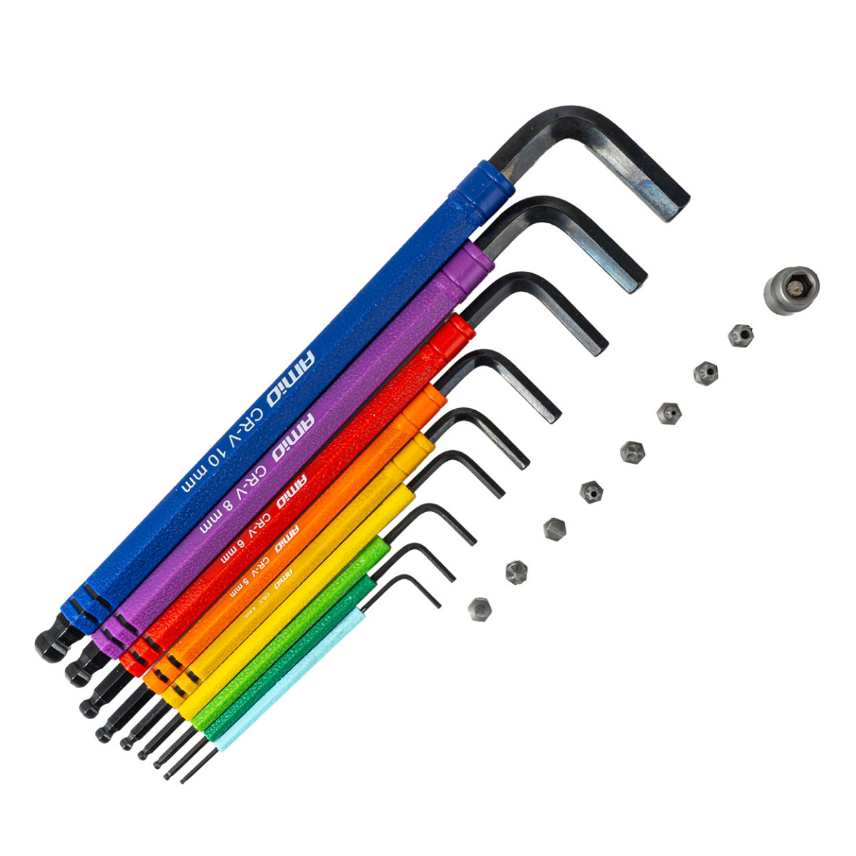 Sexkantsnycklar (Insexnycklar) med kula och bitssats, 18 delar, CR-V AMIO-04787