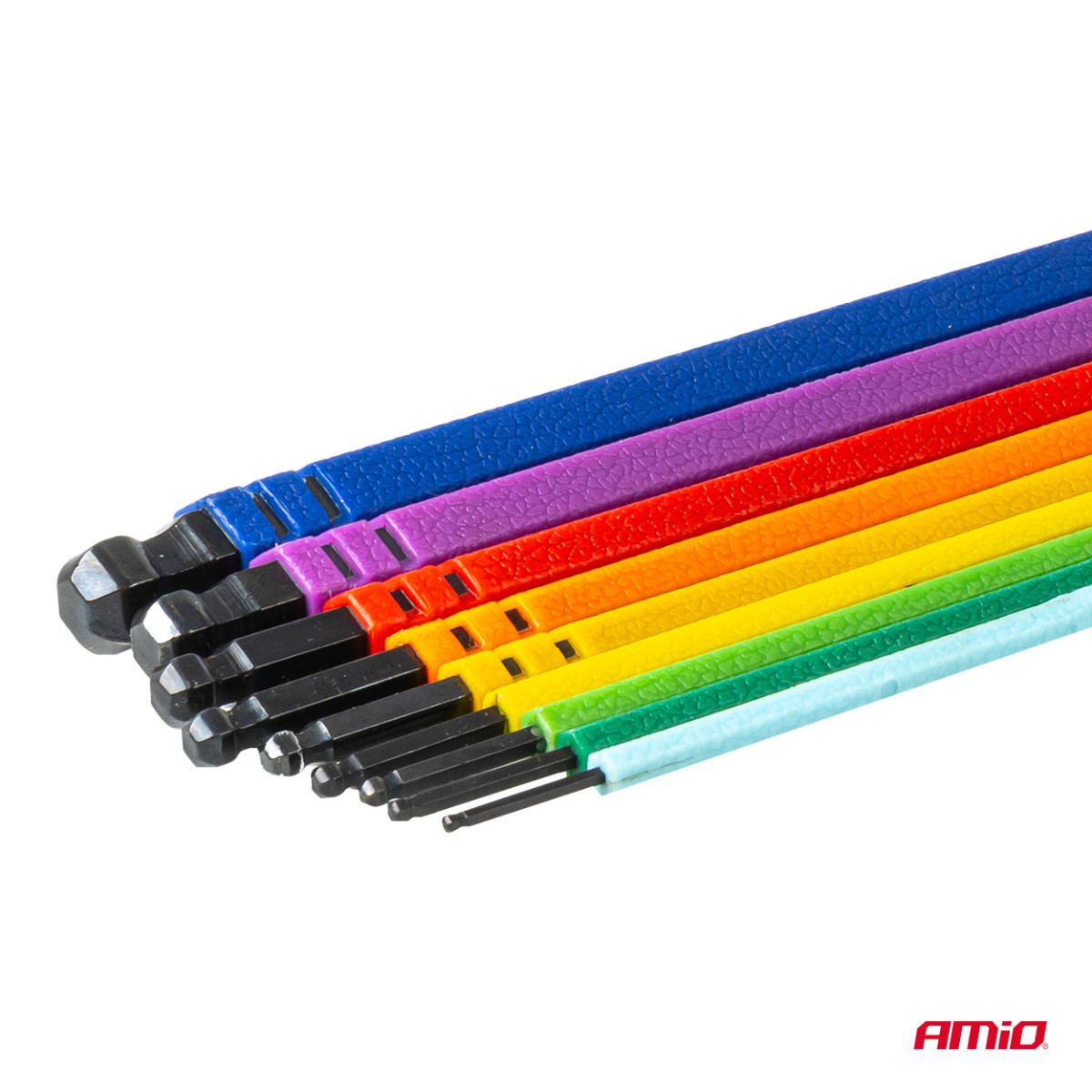 Sexkantsnycklar (Insexnycklar) med kula och bitssats, 18 delar, CR-V AMIO-04787