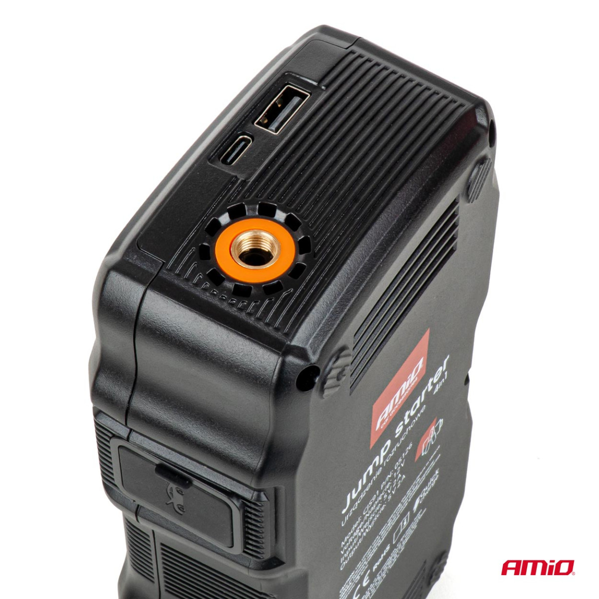 Starthjälp 4-i-1 med kompressor / Powerbank 12V 17Ah 900A, AMIO-05126