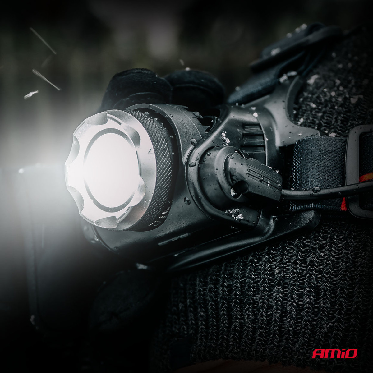 Uppladdningsbar LED-pannlampa T6 3600mAh AMIO-04664