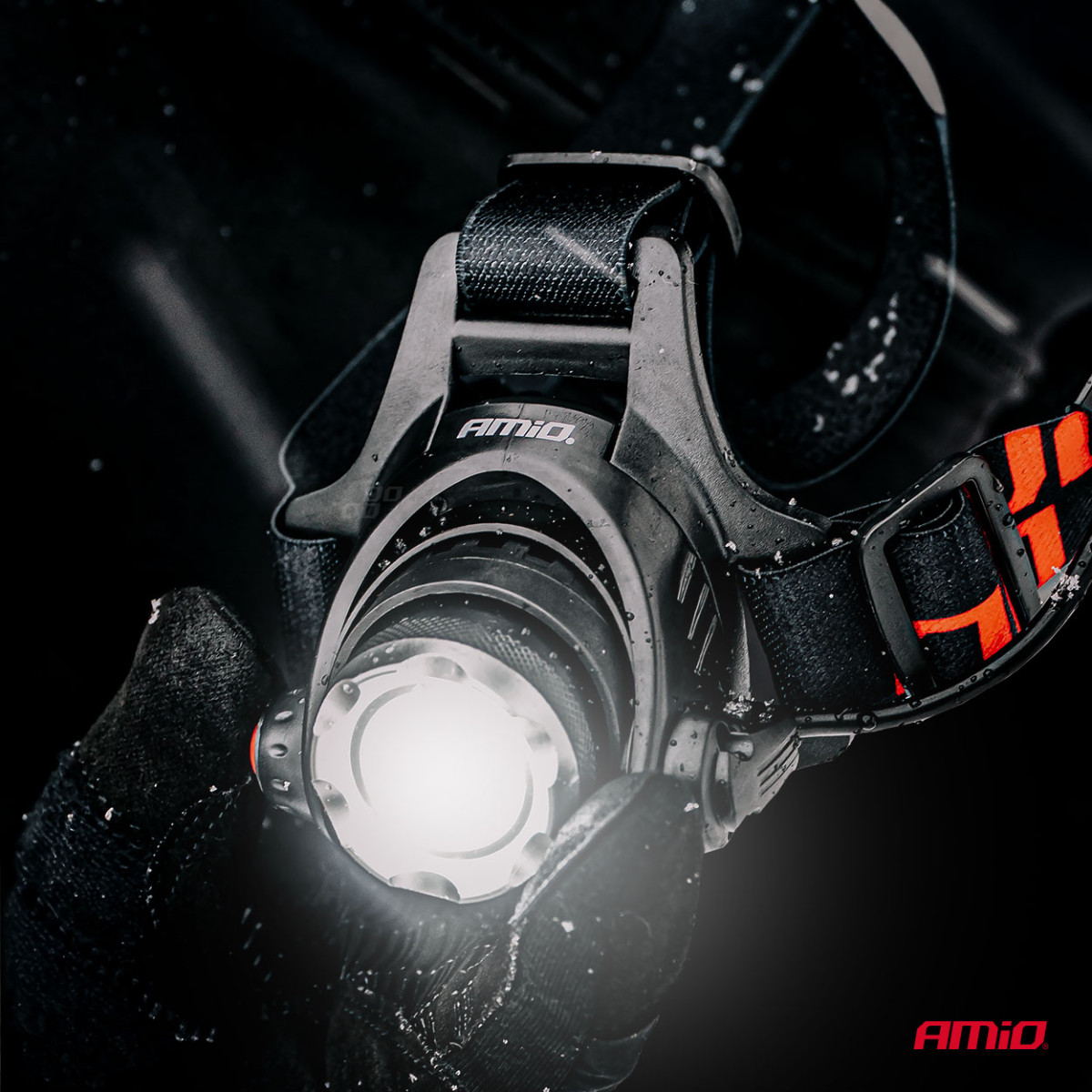 Uppladdningsbar LED-pannlampa T6 3600mAh AMIO-04664