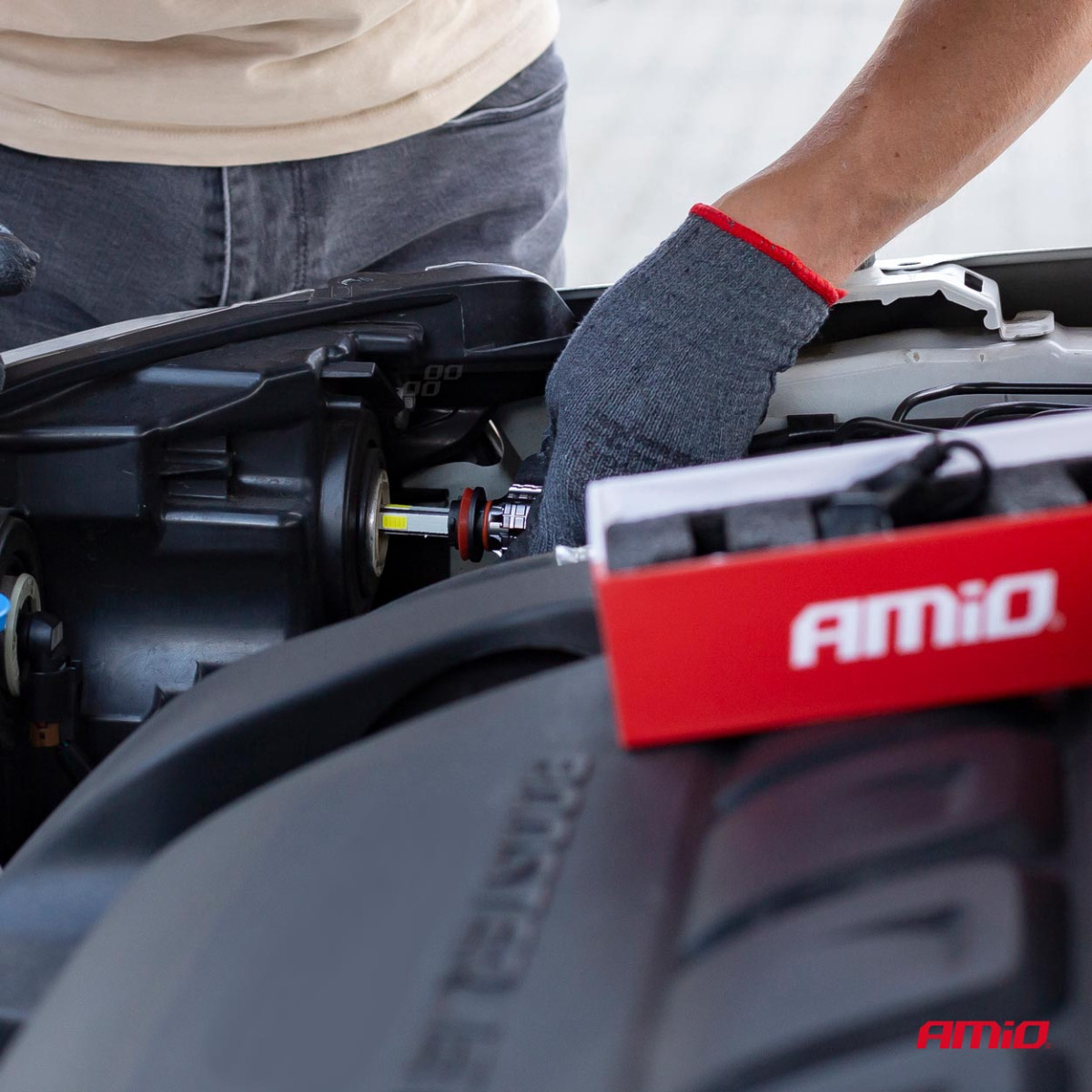 LED-strålkastarlampor COB-serien H4 AMiO-02843