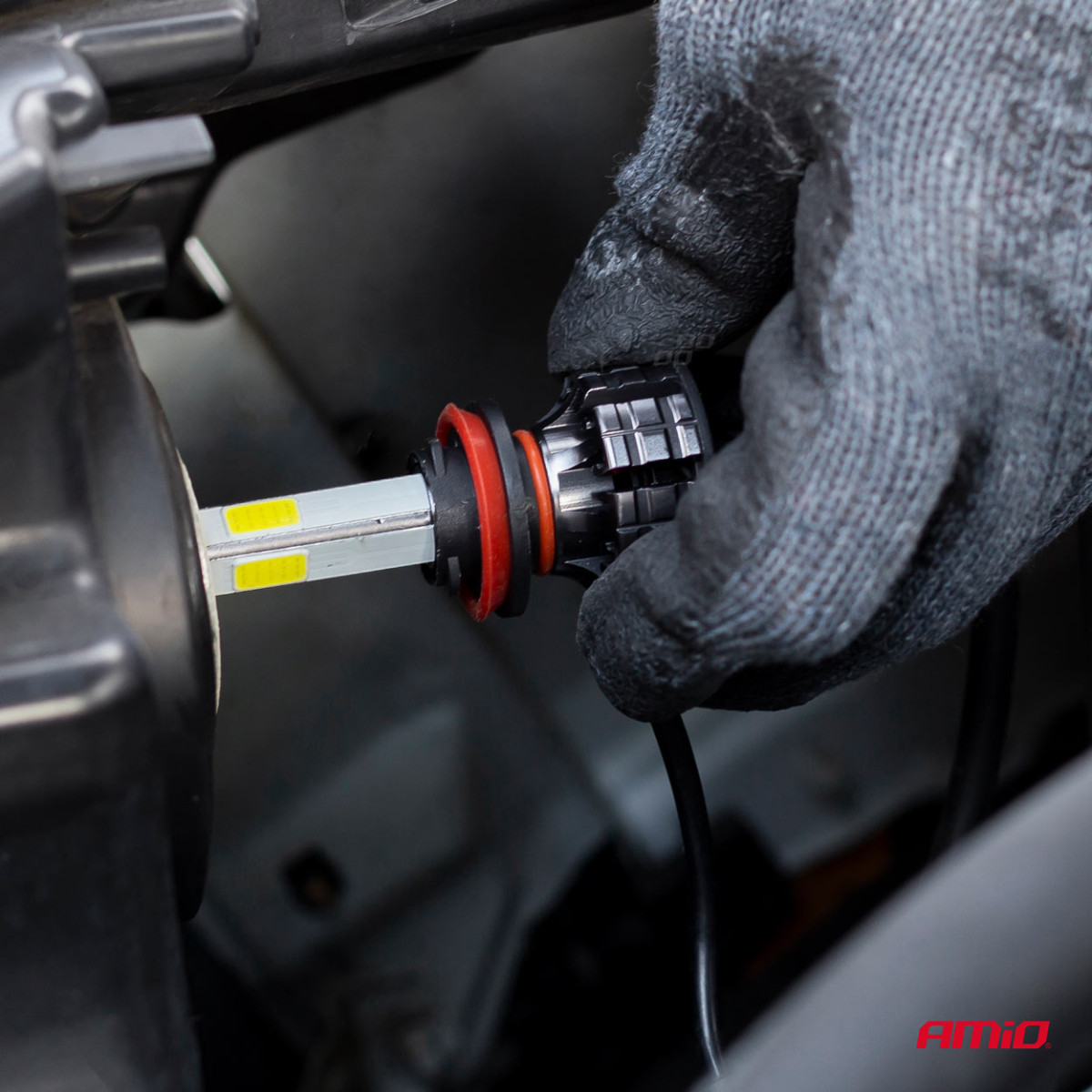 LED-strålkastarlampor COB-serien H8/H9/H11 AMiO-02845