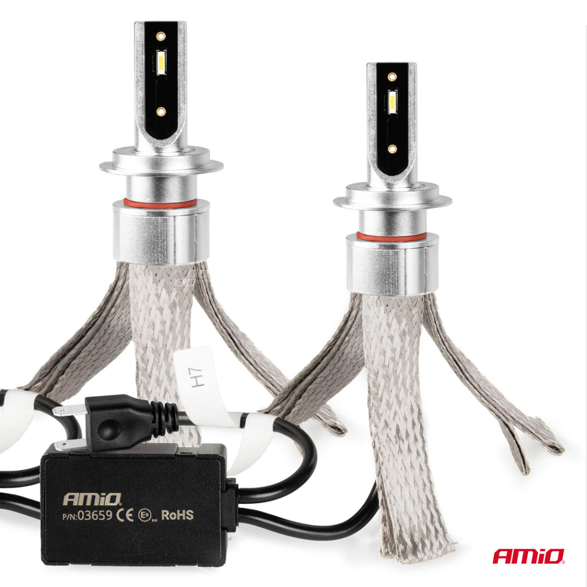 LED-strålkastarlampor FLEX+ Serie H7 Canbus 6000K 12-24V AMIO-03659
