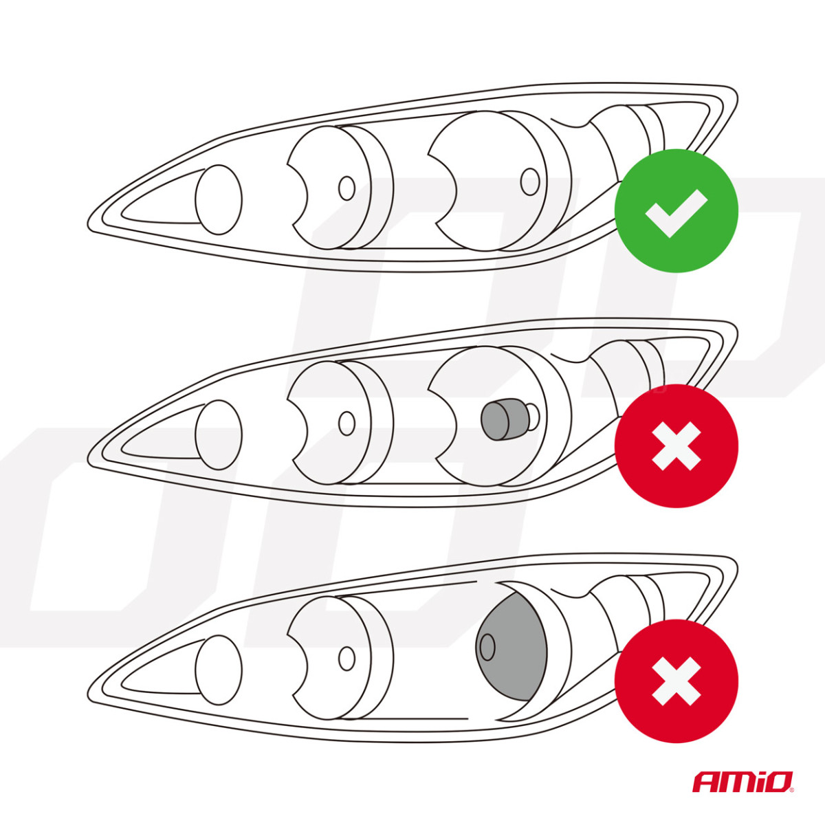 LED-strålkastarlampor FLEX+-serien H7-lins AMiO-03660