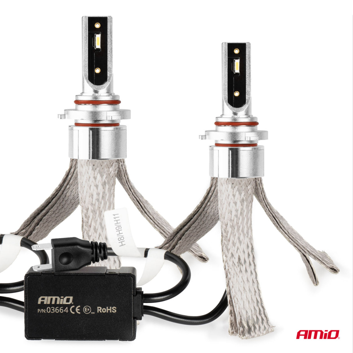 LED-strålkastarlampor FLEX+-serien HB3 9005/HIR1 9011/H10 canbus 6000K 12-24V AMIO-03664