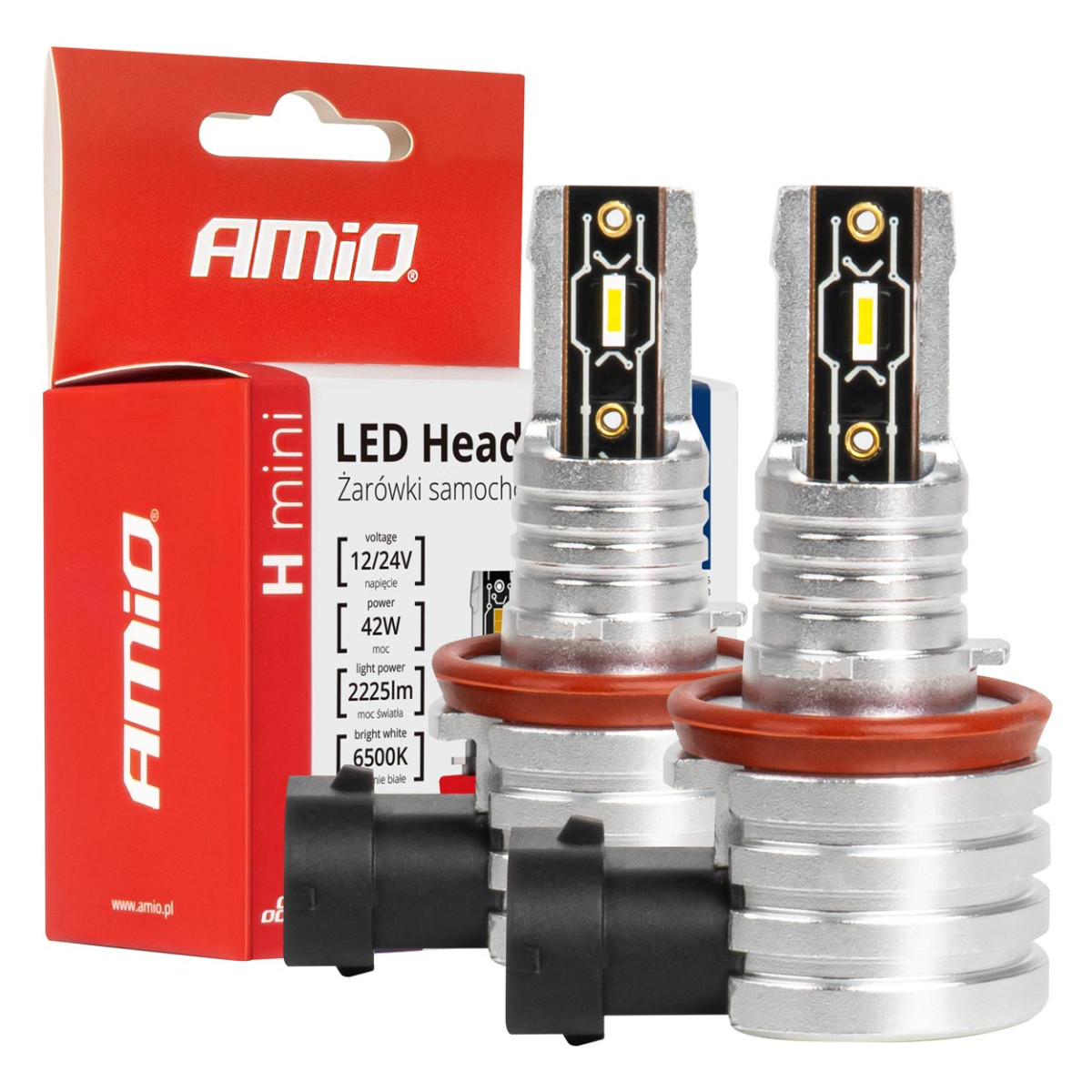 LED-strålkastarlampor H-mini-serien H8/H9/H11/H16 AMiO-03333