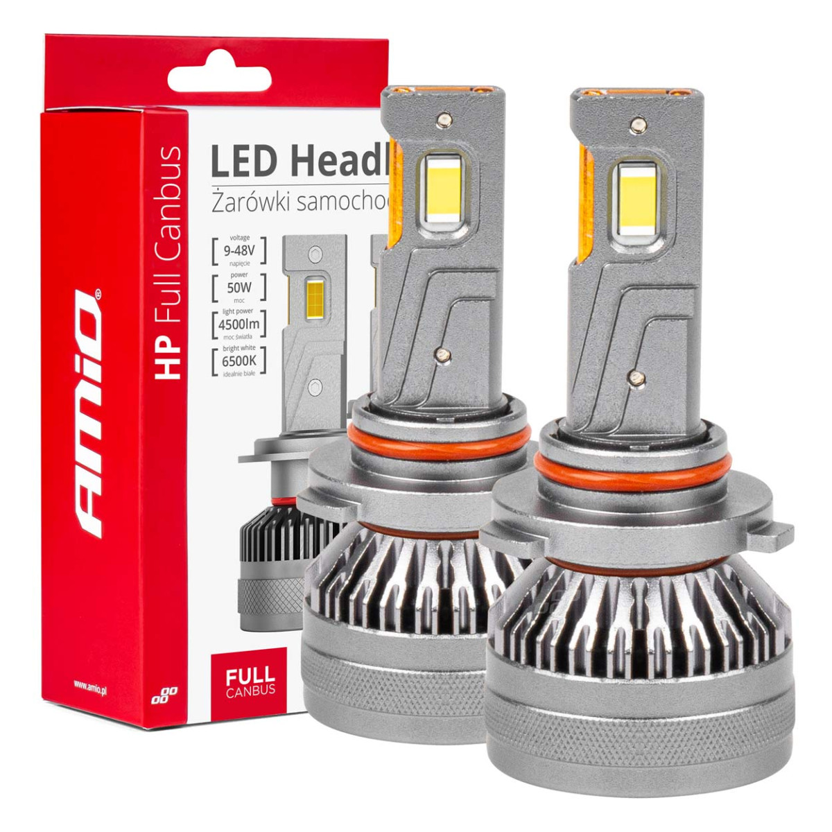 LED-strålkastarlampor HP-serien HB3 9005/HIR1 9011/H10 Canbus AMiO-03678