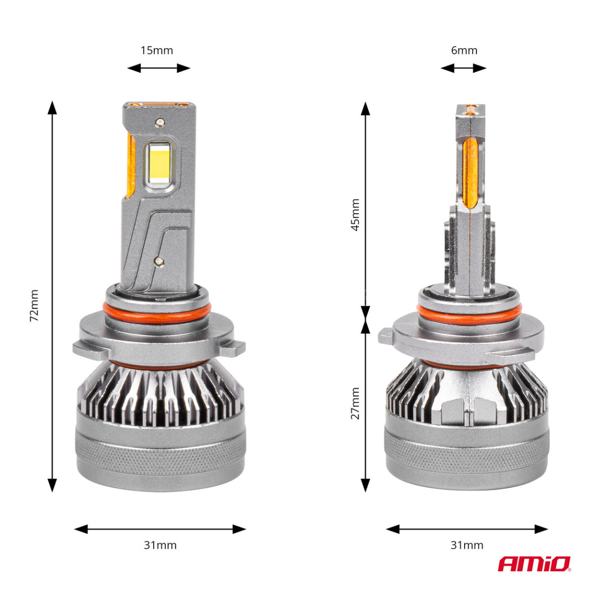 LED-strålkastarlampor HP-serien HB3 9005/HIR1 9011/H10 Canbus AMiO-03678