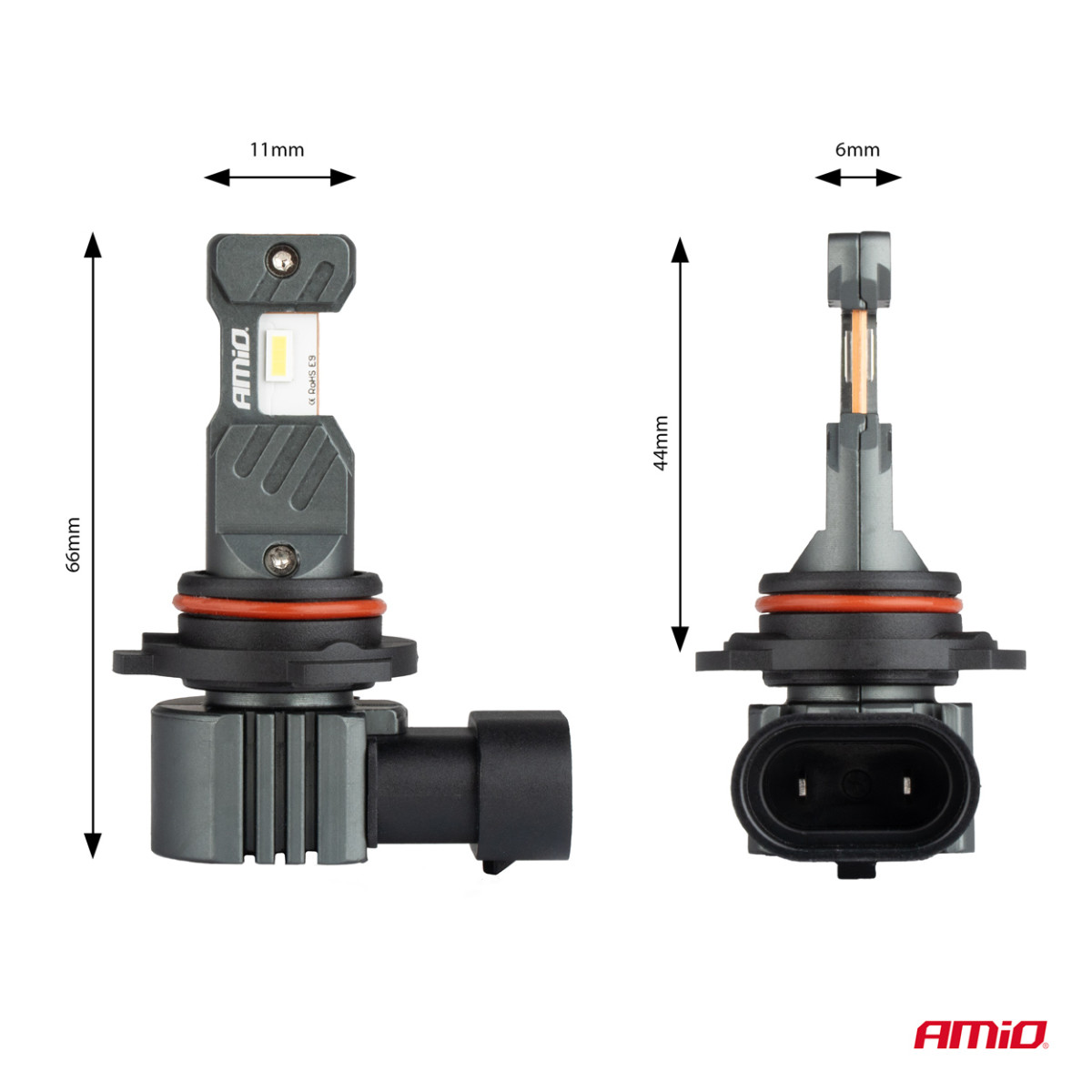 LED-strålkastarlampor Hybridserien HIR2 6000K Canbus 60W, AMIO-04119