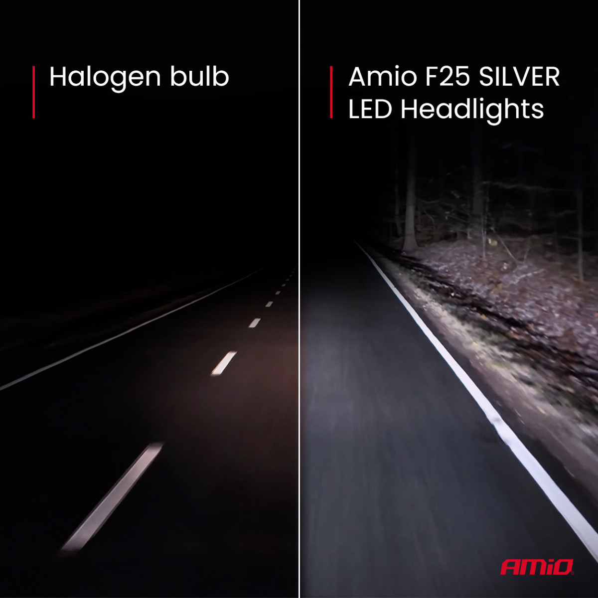 LED-strålkastarlampor F25 SILVER FULL CANBUS HB4 9006 52W 12V 24V AMIO-04707