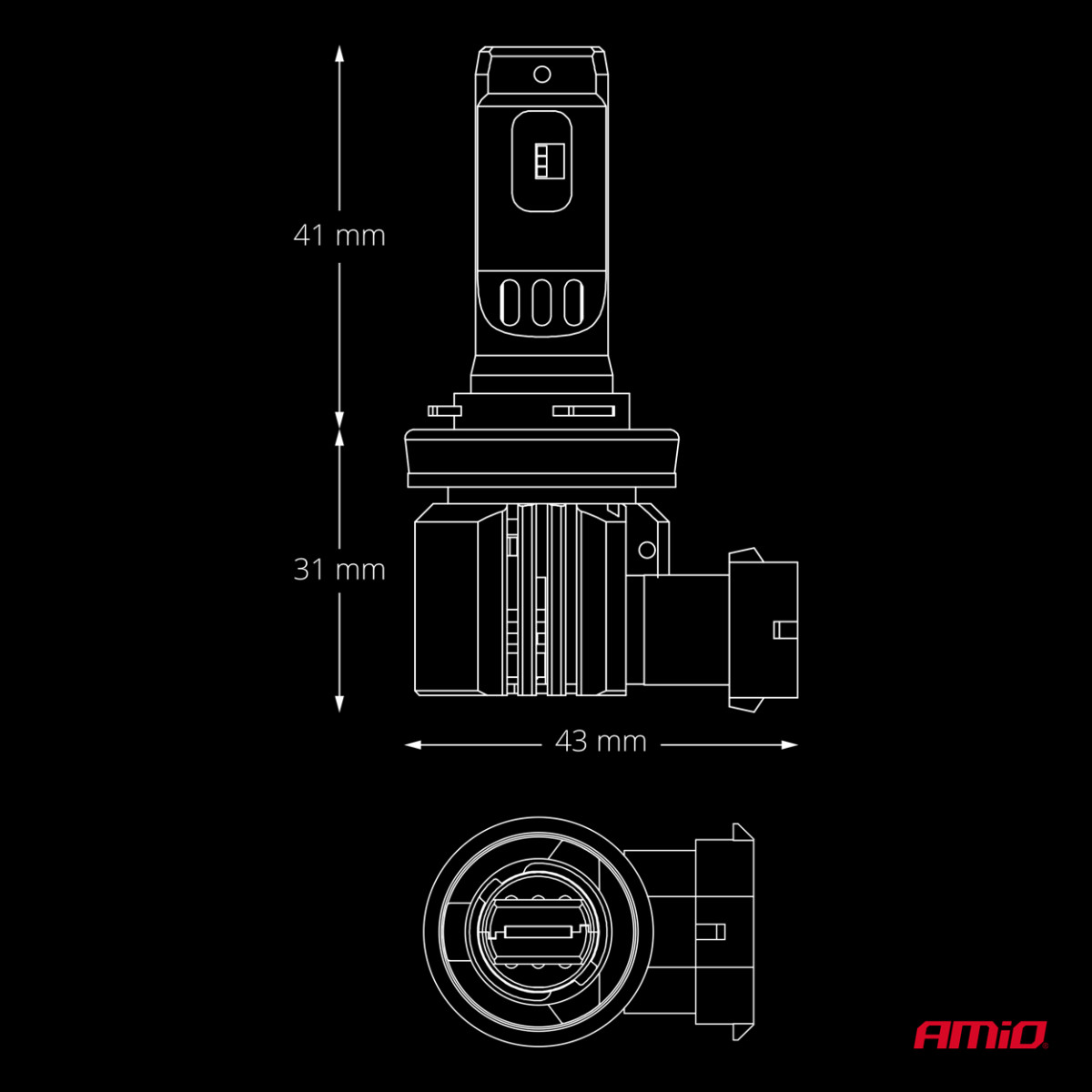 LED-billampor H8/H9/H11/H16 F26 PRO LumiTec LIMITED +130% DUO FULL CANBUS 12V/24V AMIO-04873