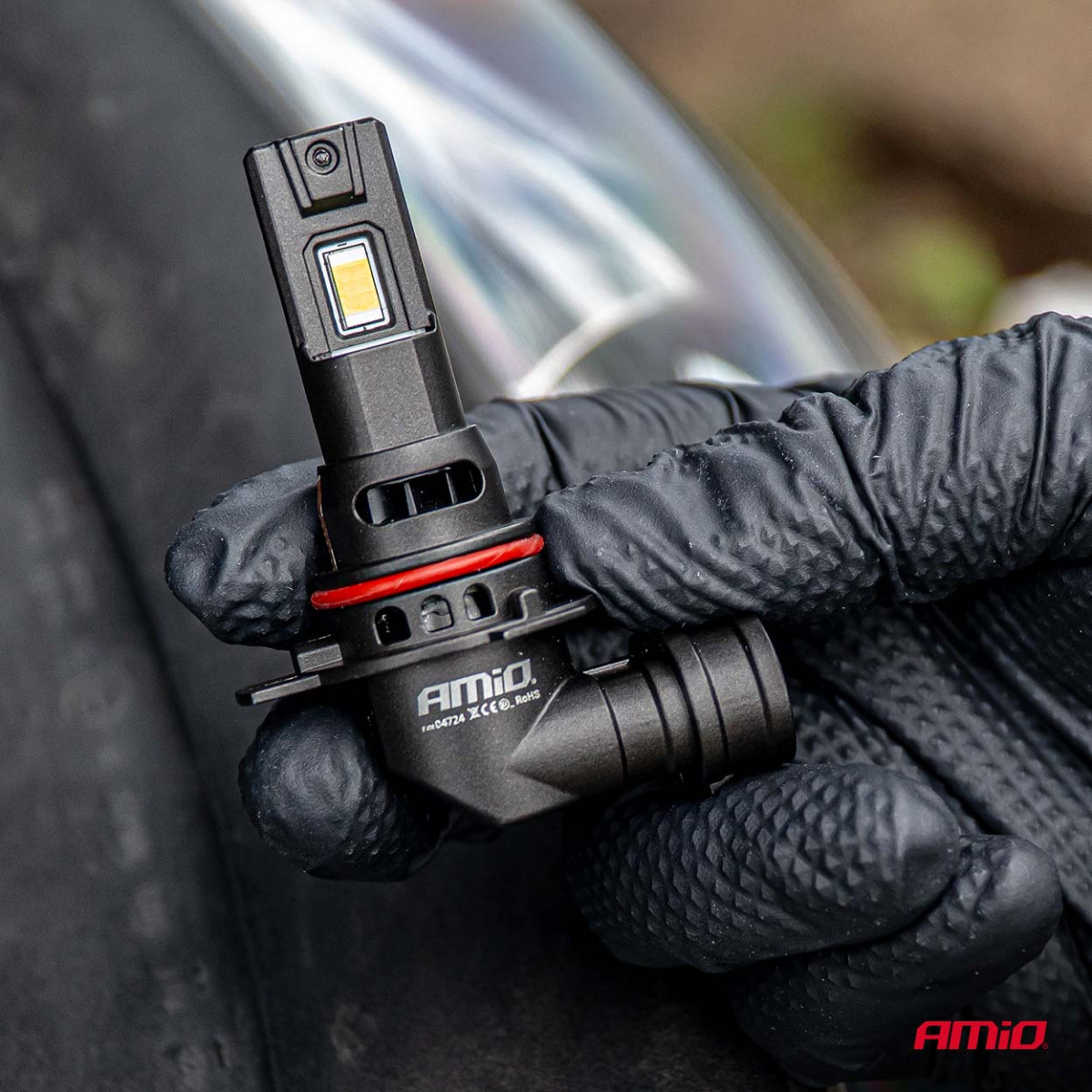 LED-strålkastarlampor Serie F25 PRO SVART FULL CANBUS HIR2 68W 12V 24V, AMIO-04724