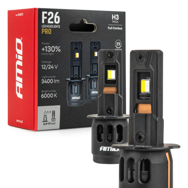 LED-billampor H3 F26 PRO LumiTec LIMITED +130% DUO FULL CANBUS 12V/24V AMIO-04870