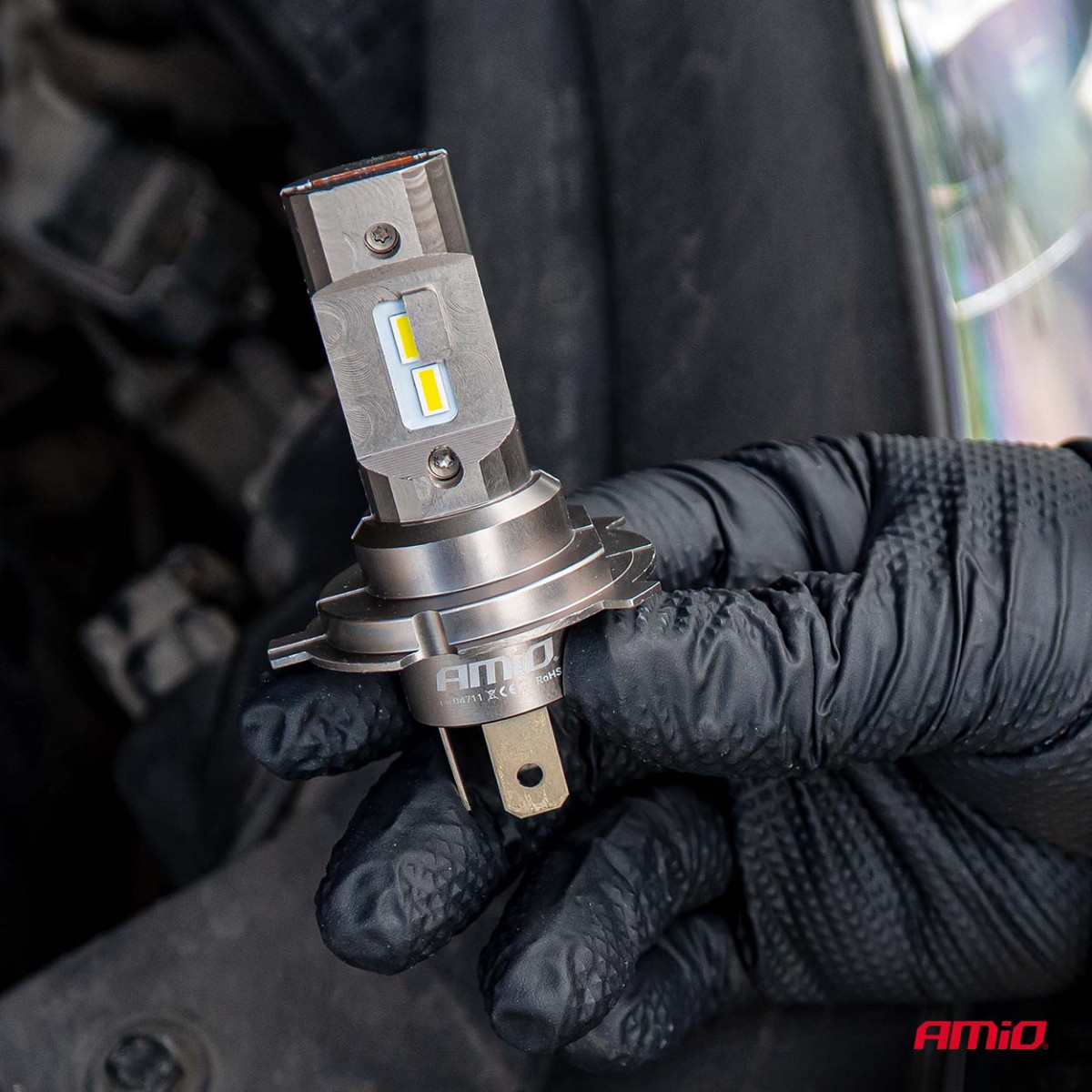 LED-strålkastarlampor H25 CANBUS H4 H19 12V 36W, AMIO-04711