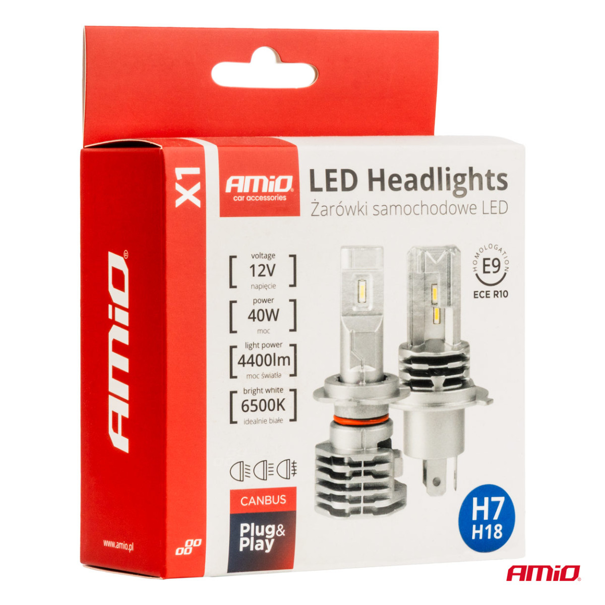 LED-strålkastarlampor X1-serien H7 AMiO-02966