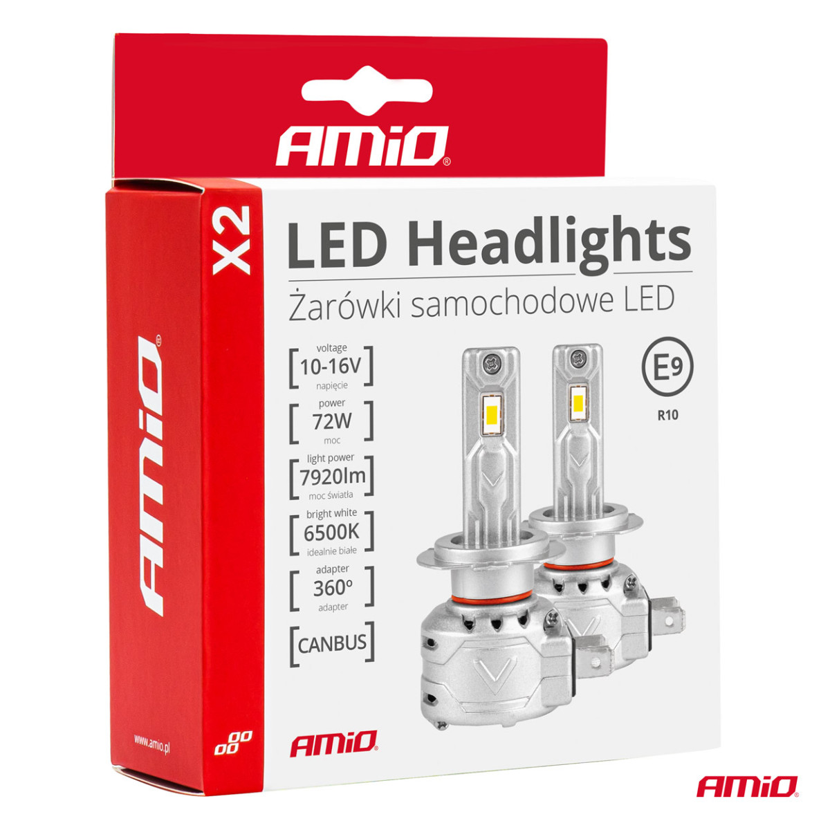 LED-strålkastarlampor X2-serien H3 AMiO-02971