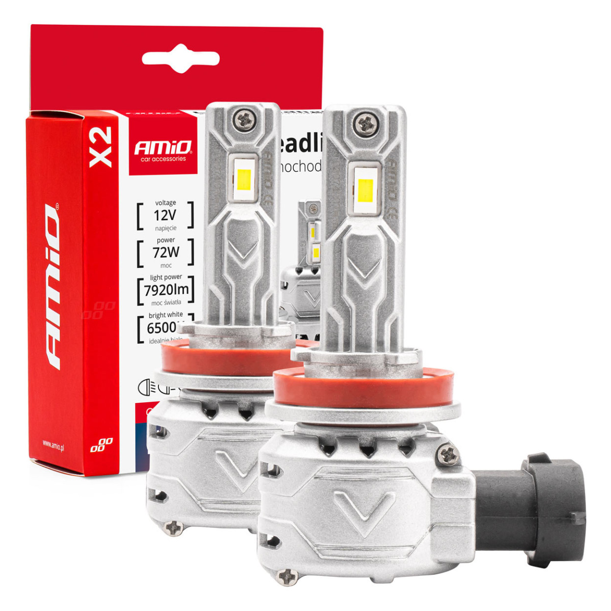 LED-strålkastarlampor X2-serien H8/H9/H11/H16 AMiO-02974