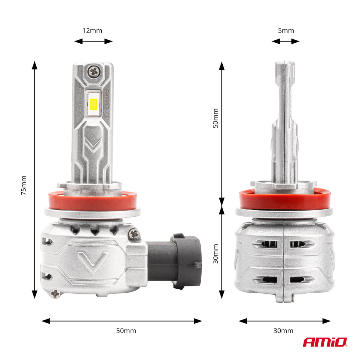 LED-strålkastarlampor X2-serien H8/H9/H11/H16 AMiO-02974