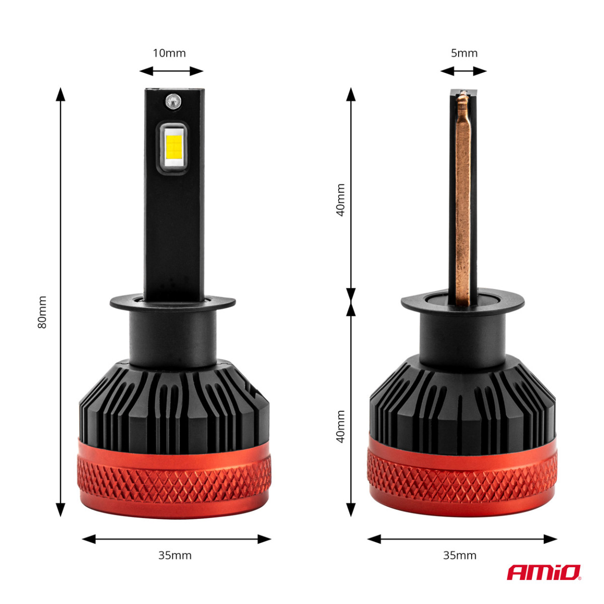 LED-strålkastarlampor X3-serien H1 AMiO-02977