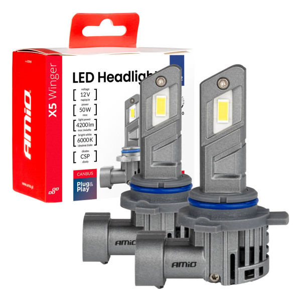 LED-strålkastarlampor X5 WINGER HIR2 6000K max 50W AMIO-03950 LED-strålkastarlampor X5 WINGER HIR2 6000K max 50W AMIO-03950