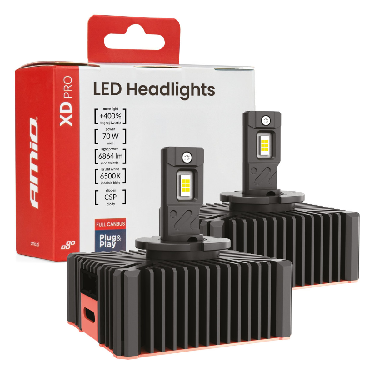 LED-strålkastarlampor XD PRO D5S FULL CANBUS AMIO-04683