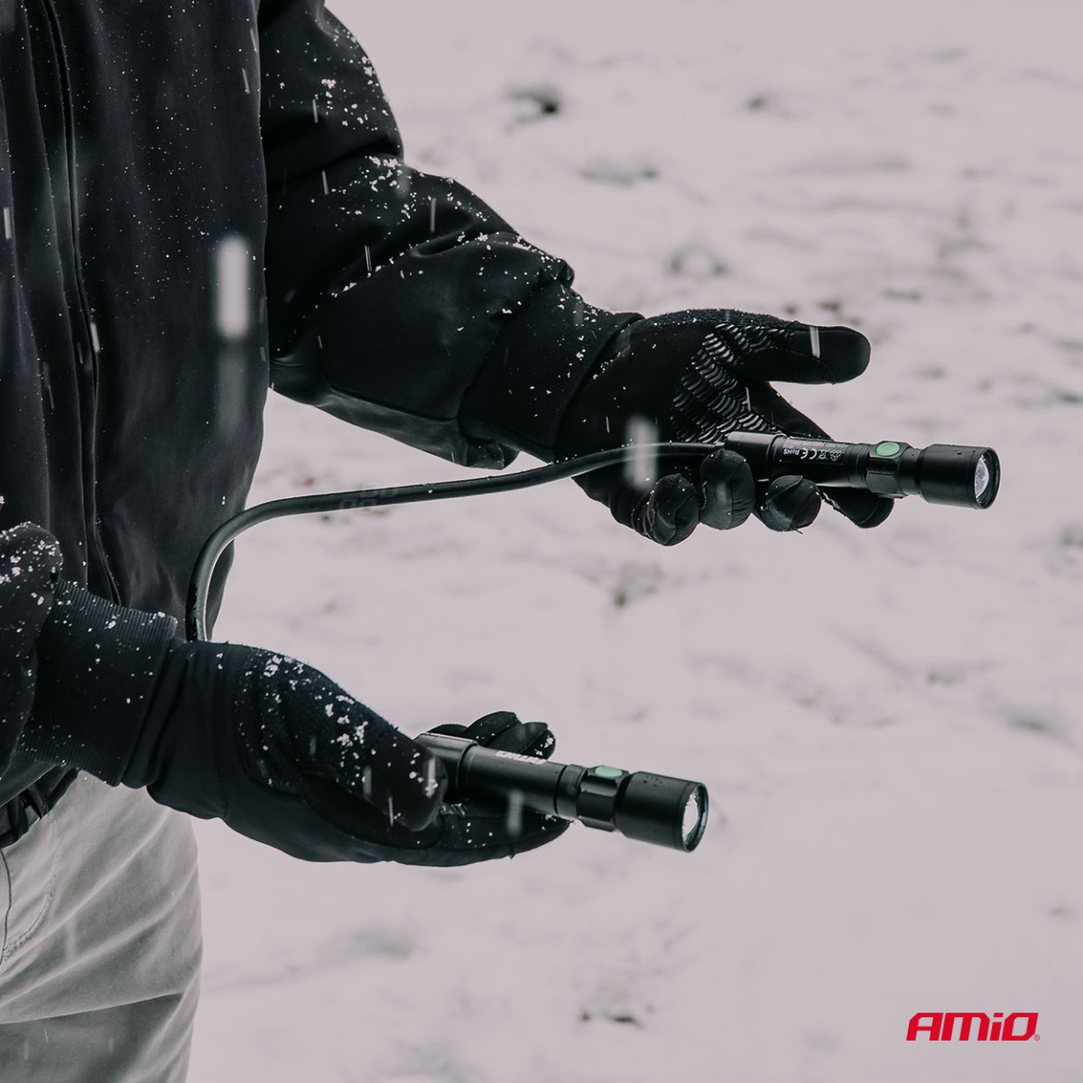 Uppladdningsbar LED-inspektionslampa för halsmontering 2×P50 1000 mAh AMIO-04671