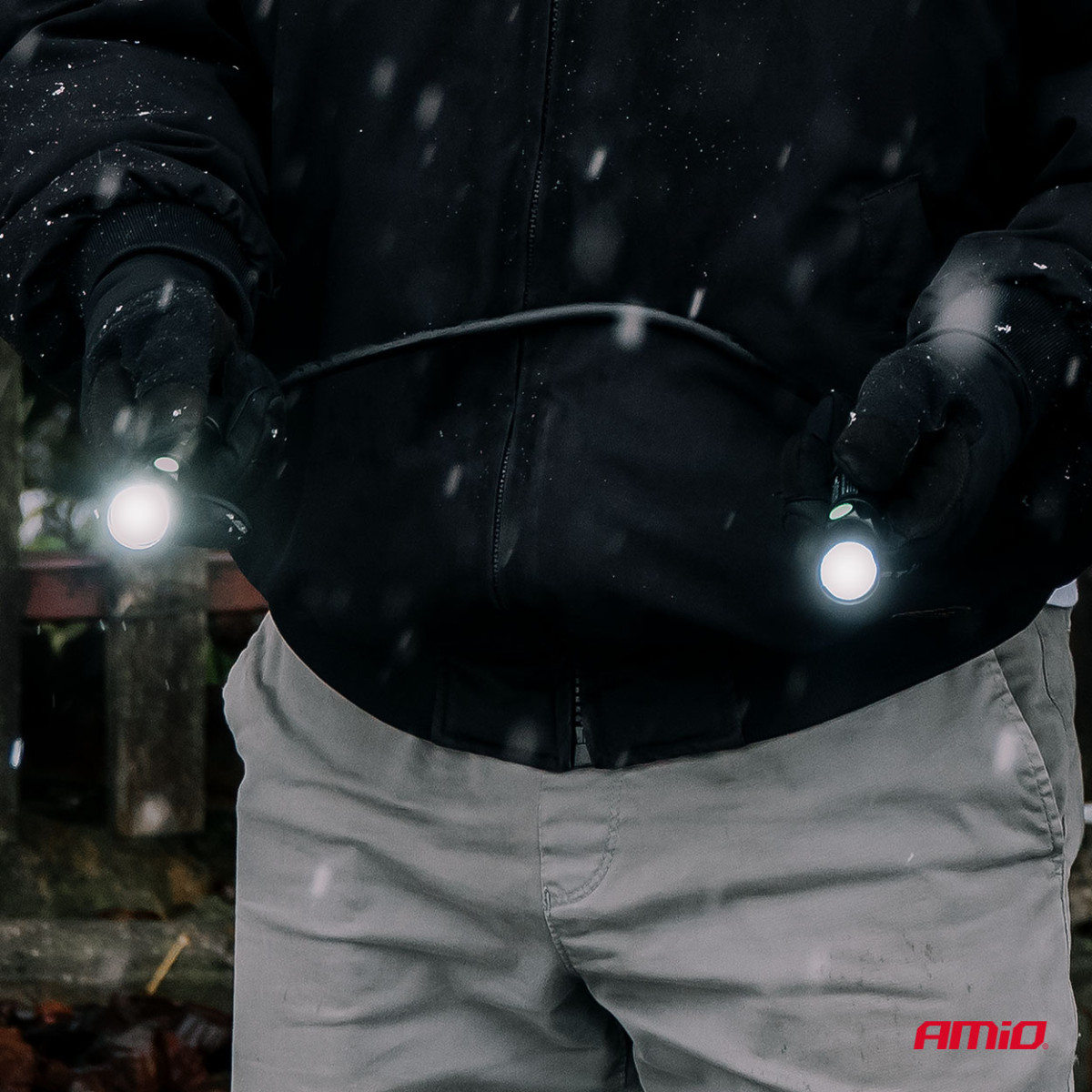 Uppladdningsbar LED-inspektionslampa för halsmontering 2×P50 1000 mAh AMIO-04671