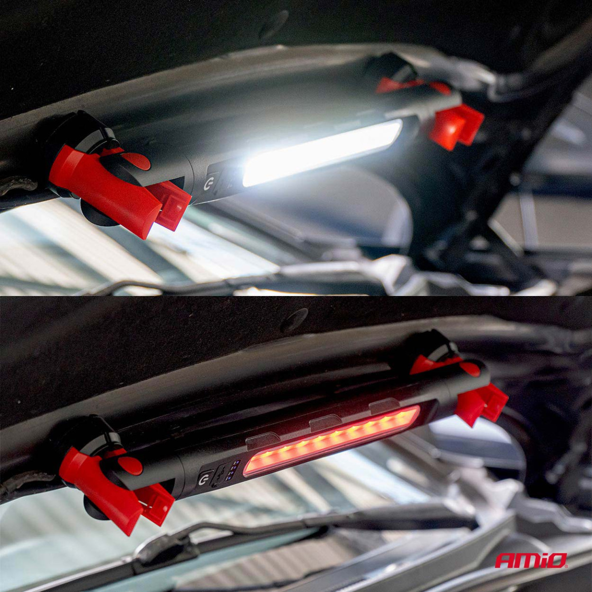 LED-arbetslampa med magnet och klämma, 4000 mAh, AMIO-05024