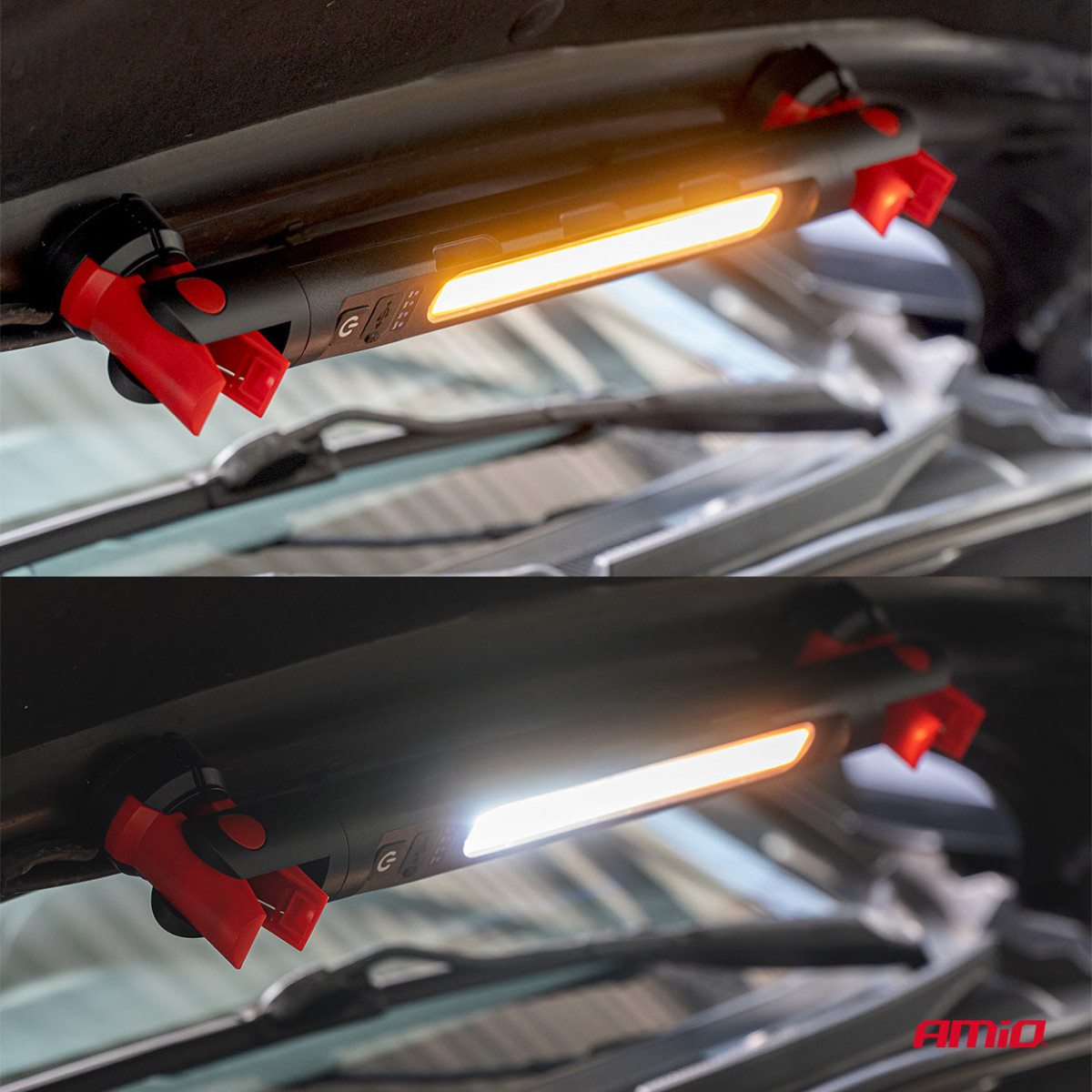 LED-arbetslampa med magnet och klämma, 4000 mAh, AMIO-05024