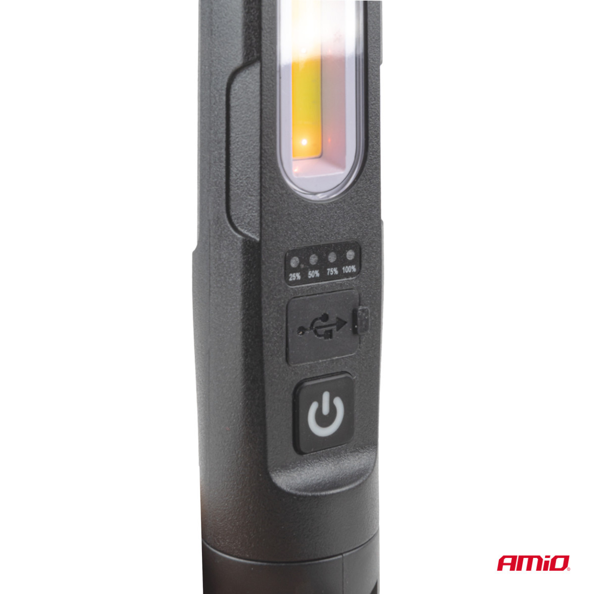 LED-arbetslampa med magnet och klämma, 4000 mAh, AMIO-05024