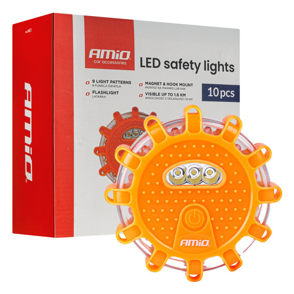 LED-nödlampor med ficklampsfunktion 12SMD+3SMD, set om 10 st. AMIO-04672