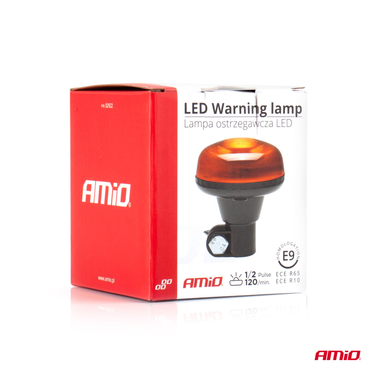 LED-varningslampa 18 LED R65 R10 12V 24V W21p AMIO-02922