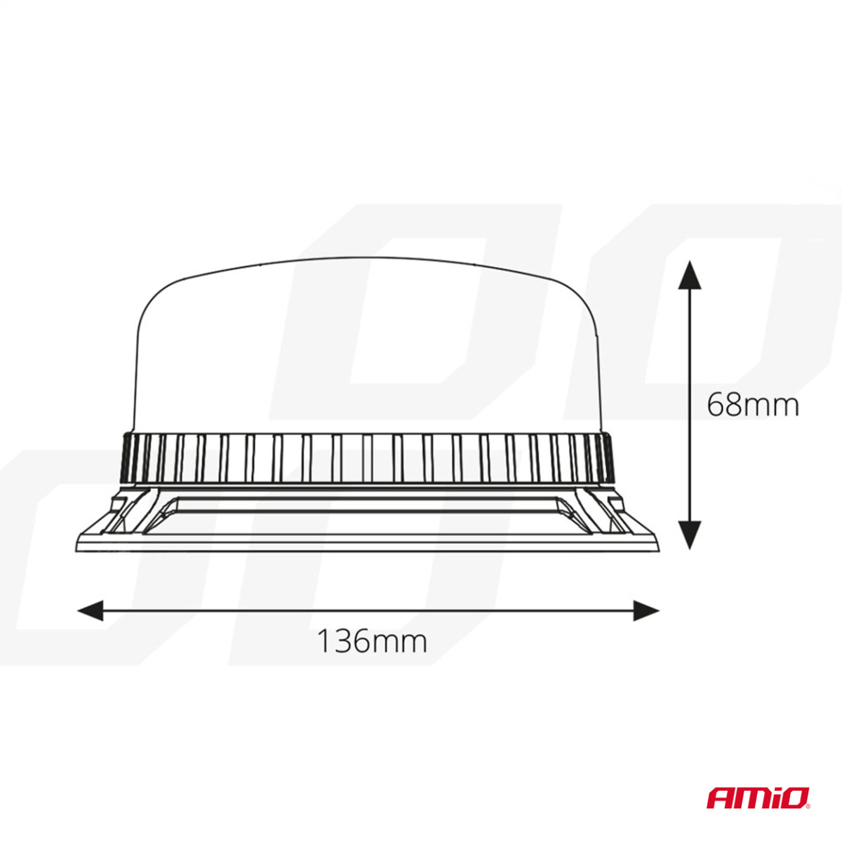 LED-varningslampa 36 LED med skruvar R65 R10 12V 24V W03b AMIO-02296