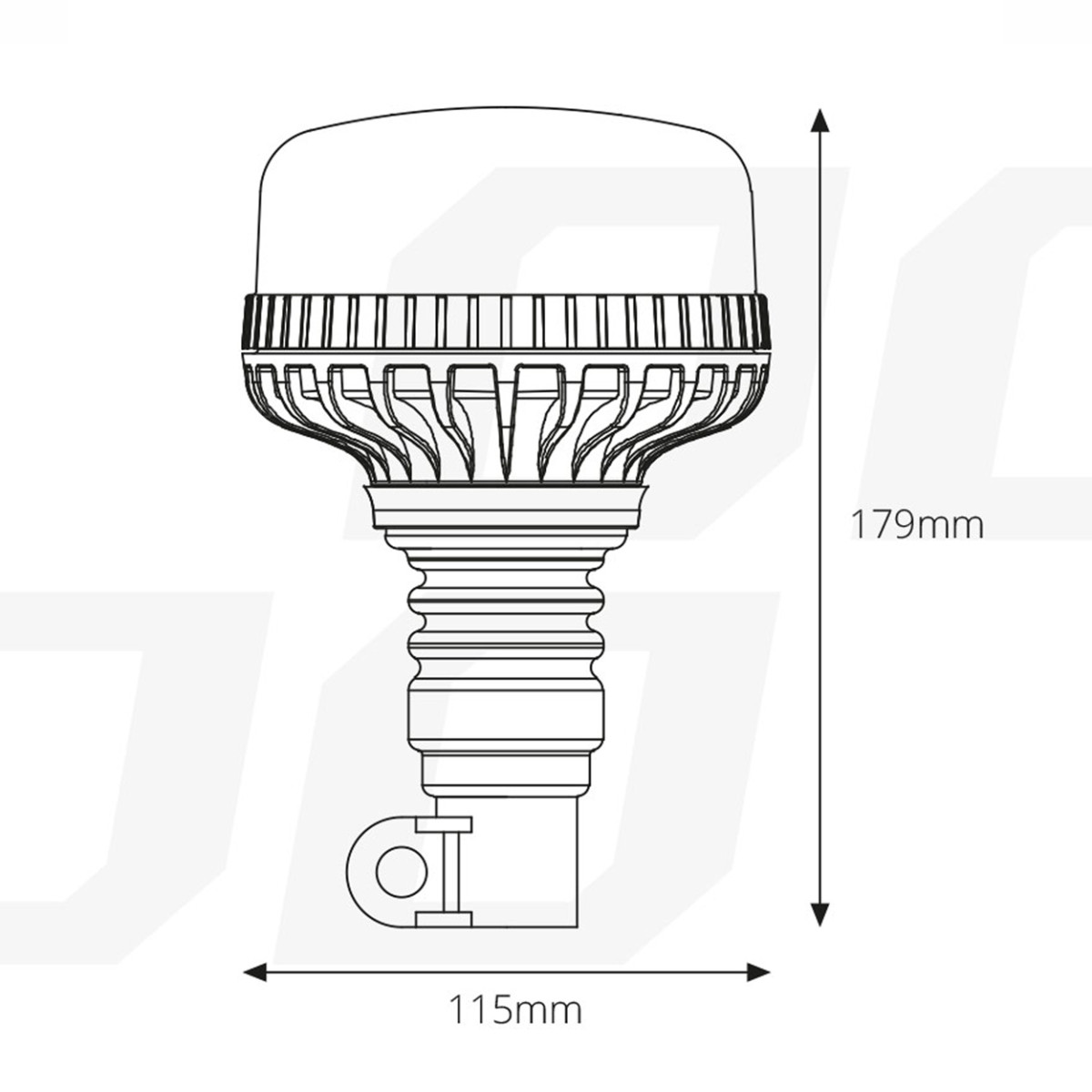 LED-varningslampa 36 LED flex R65 R10 12V 24V W03p AMIO-02293