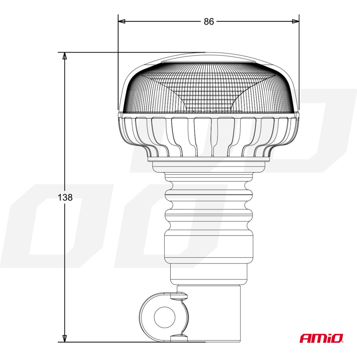 LED-varningslampa flexibel R65 R10 12V 24V W21pl AMIO-02921