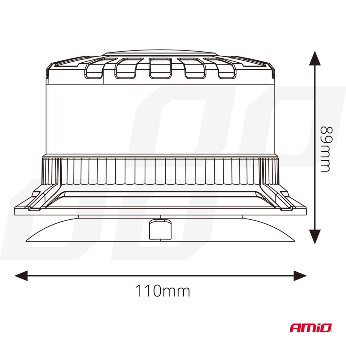 LED-varningslampa W28M 12V 24V AMIO-04105
