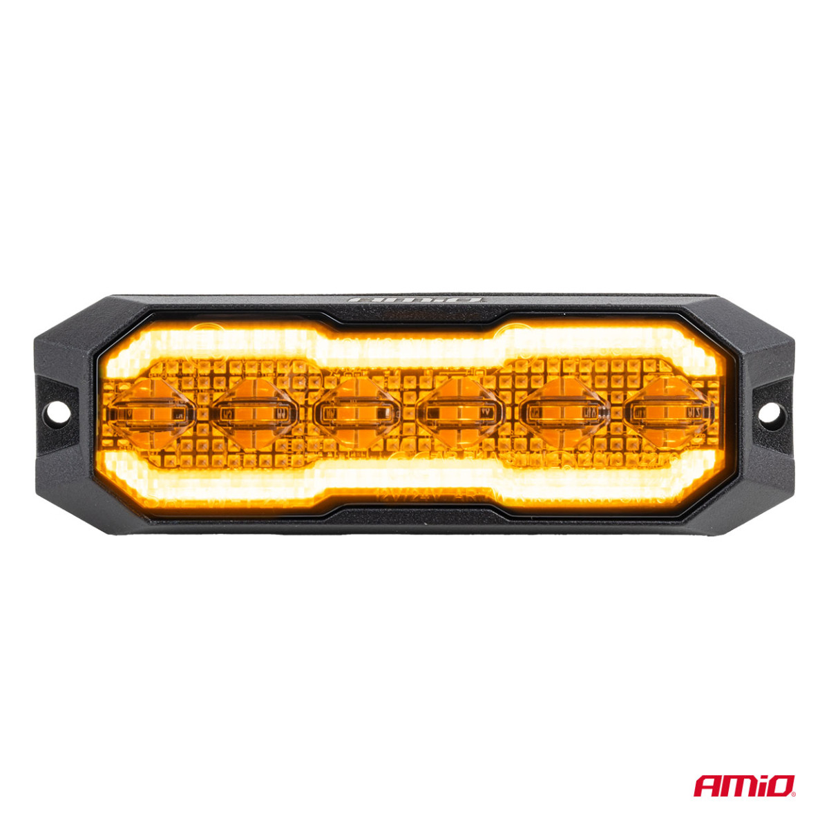 LED-varningslampa med orange markeringsljus R65 R148 12V/24V 24W AMIO-04860