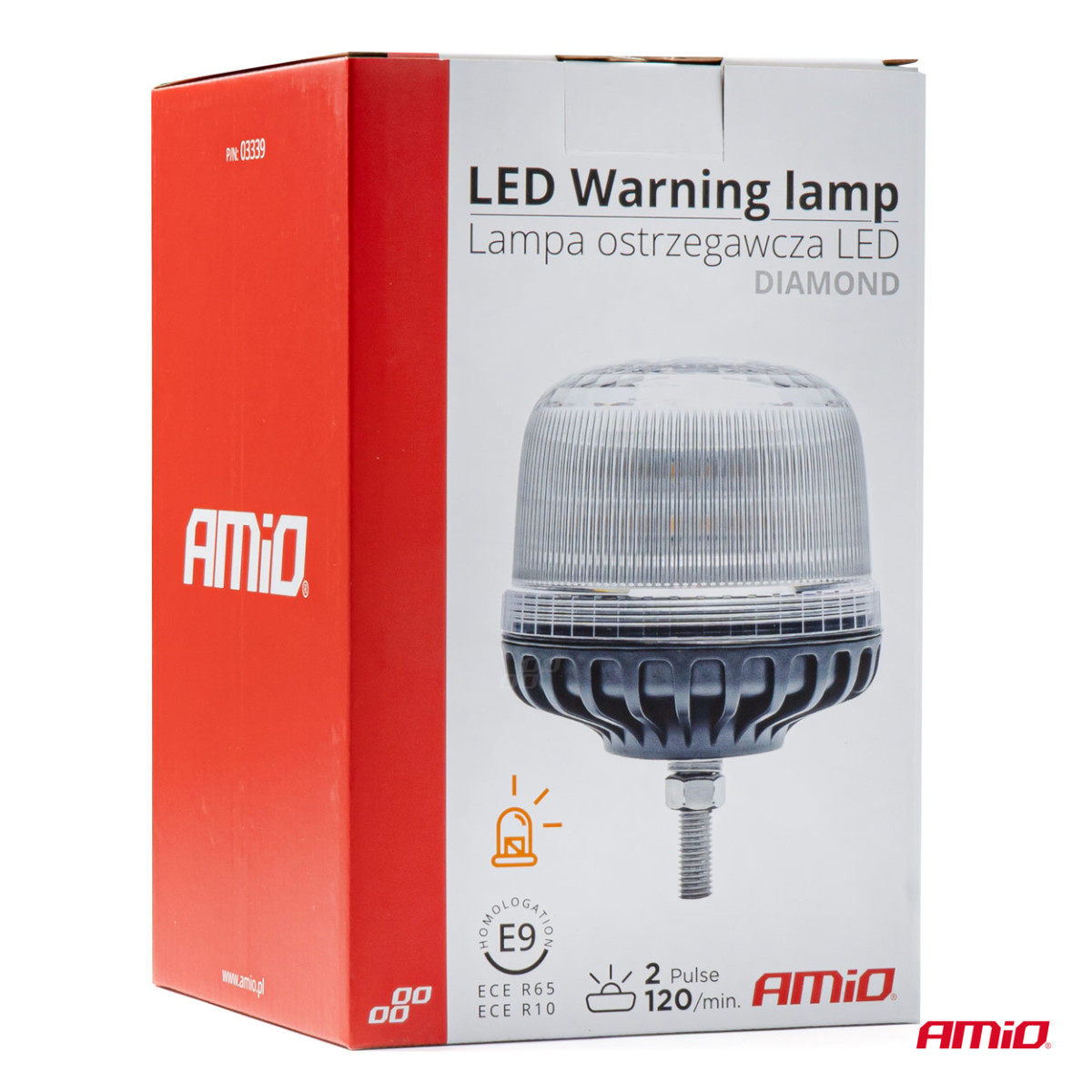 LED-varningslampa W25SB 12V 24V AMIO-03339