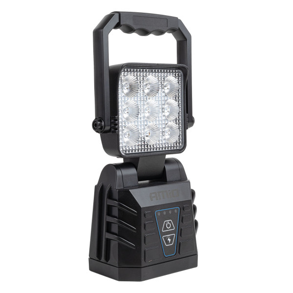 Bärbar LED-arbets- och varningslampa 15W (BATT) AMIO-04865