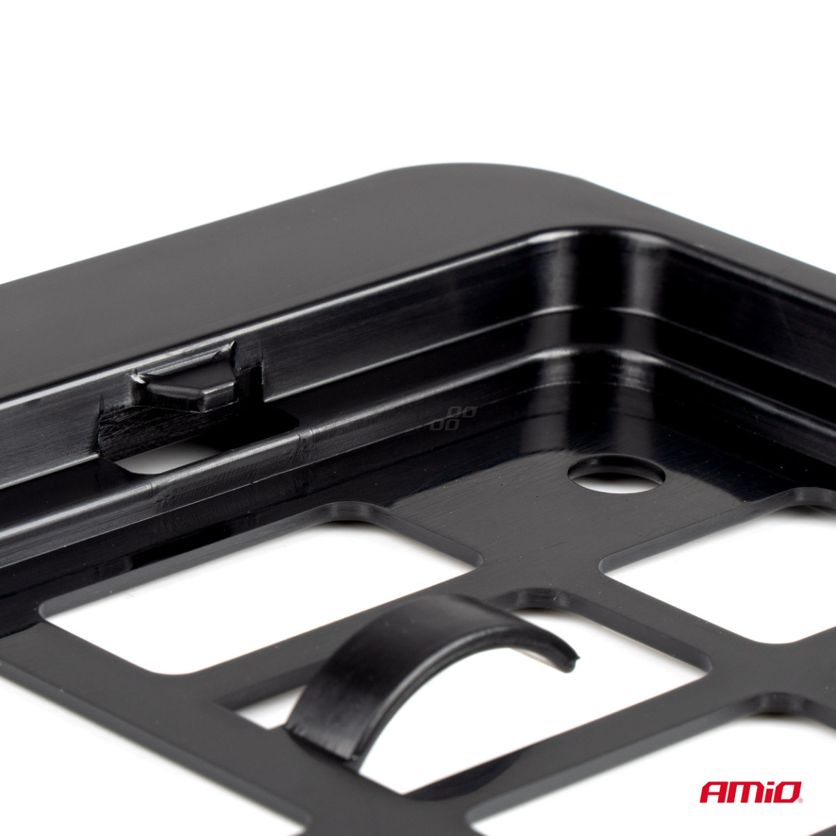 Dubbelradig registreringsskylthållare – svart, AMIO-02994