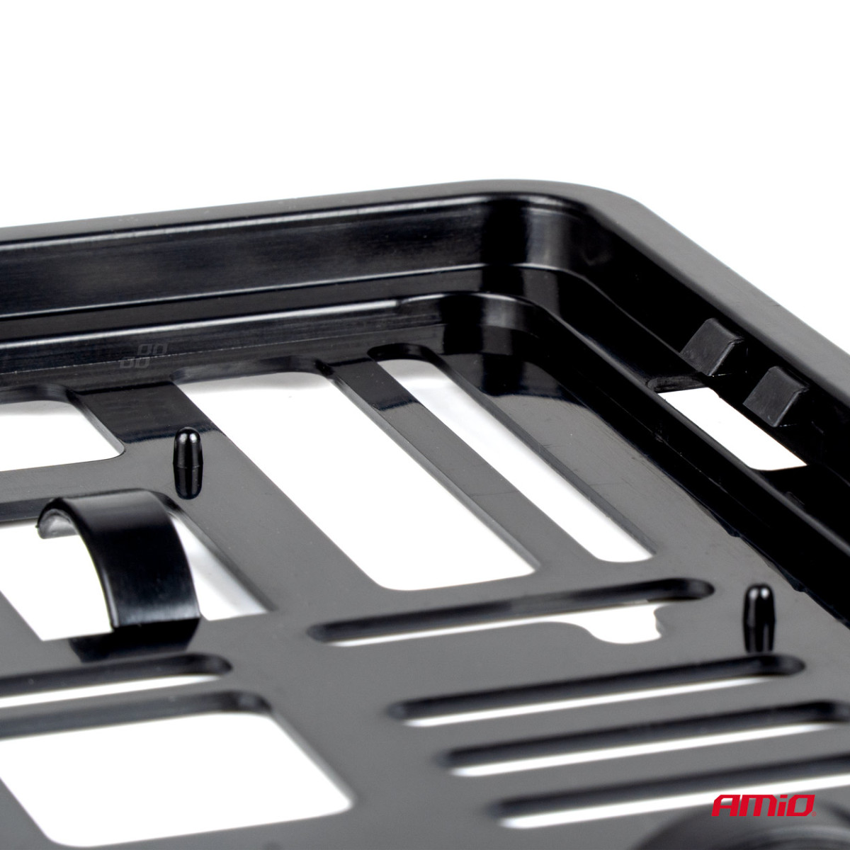 Dubbelradig registreringsskylthållare – svart, AMIO-02994