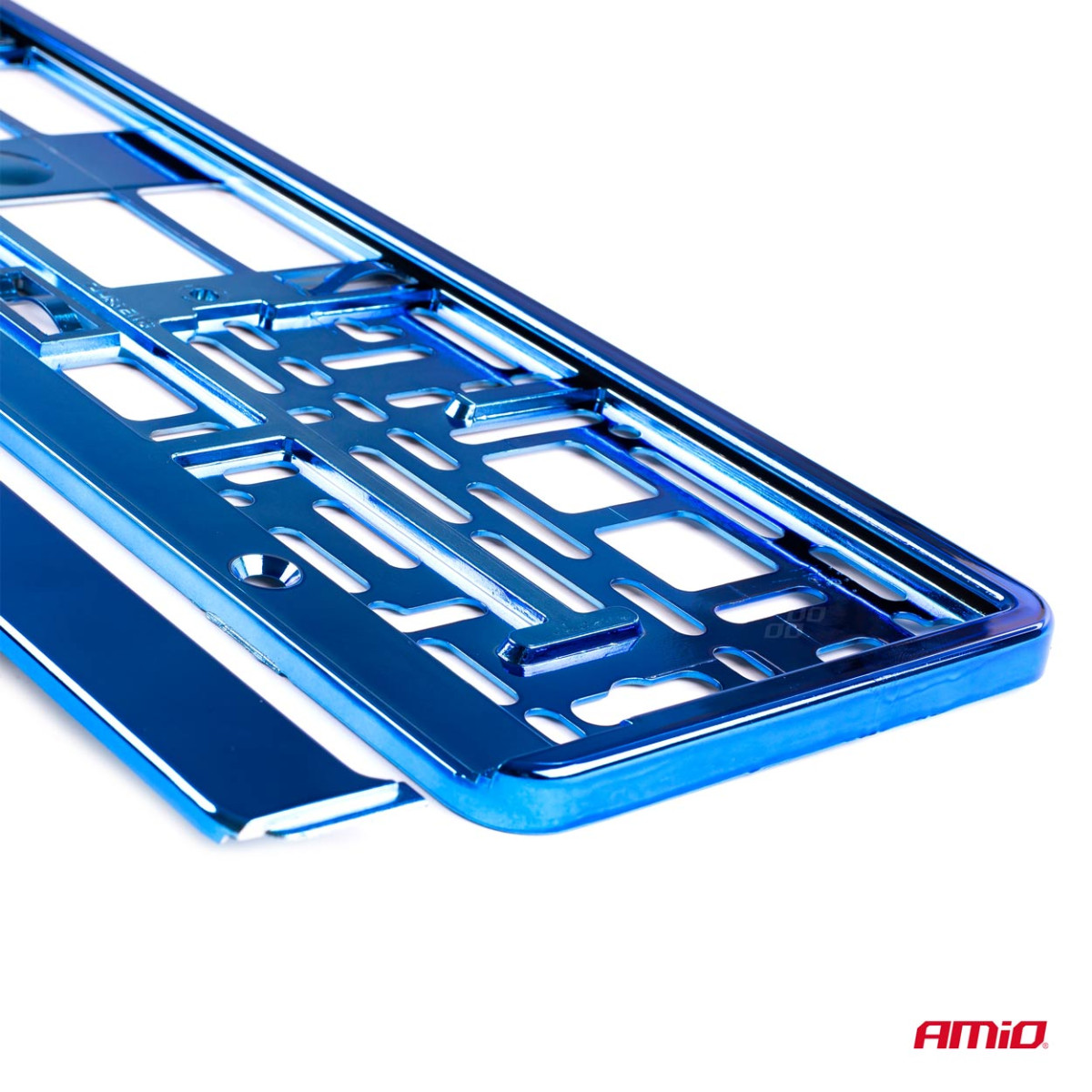 Nummerplåtshållare – metallicblå, AMIO-03174